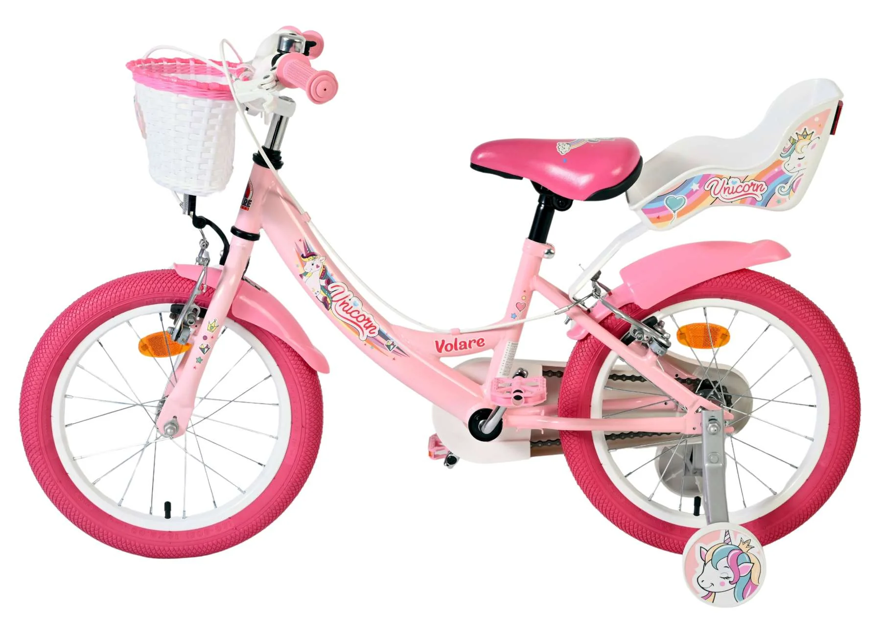 Volare Unicorn Kinderfiets - Meisjes - 16 inch - Roze - Twee Handremmen - Image 7