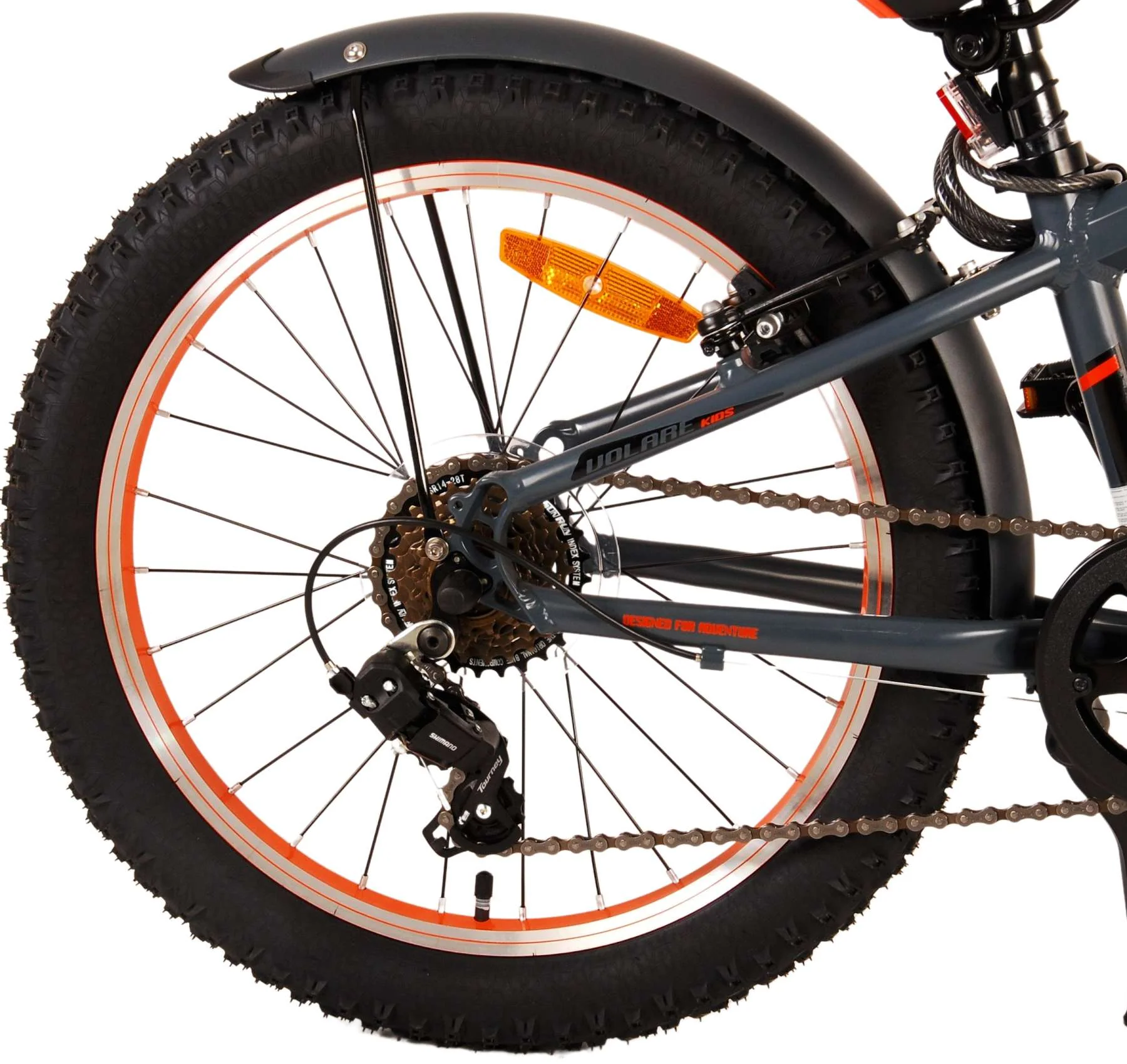 Volare Rocky Kinderfiets - 20 inch - Grijs Oranje - 6 speed - Prime Collection - Image 4