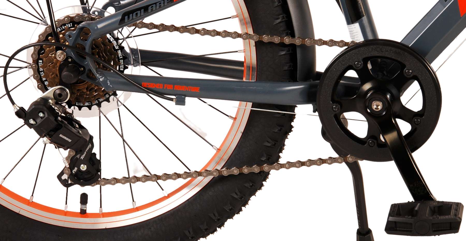 Volare Rocky Kinderfiets - 20 inch - Grijs Oranje - 6 speed - Prime Collection - Image 6