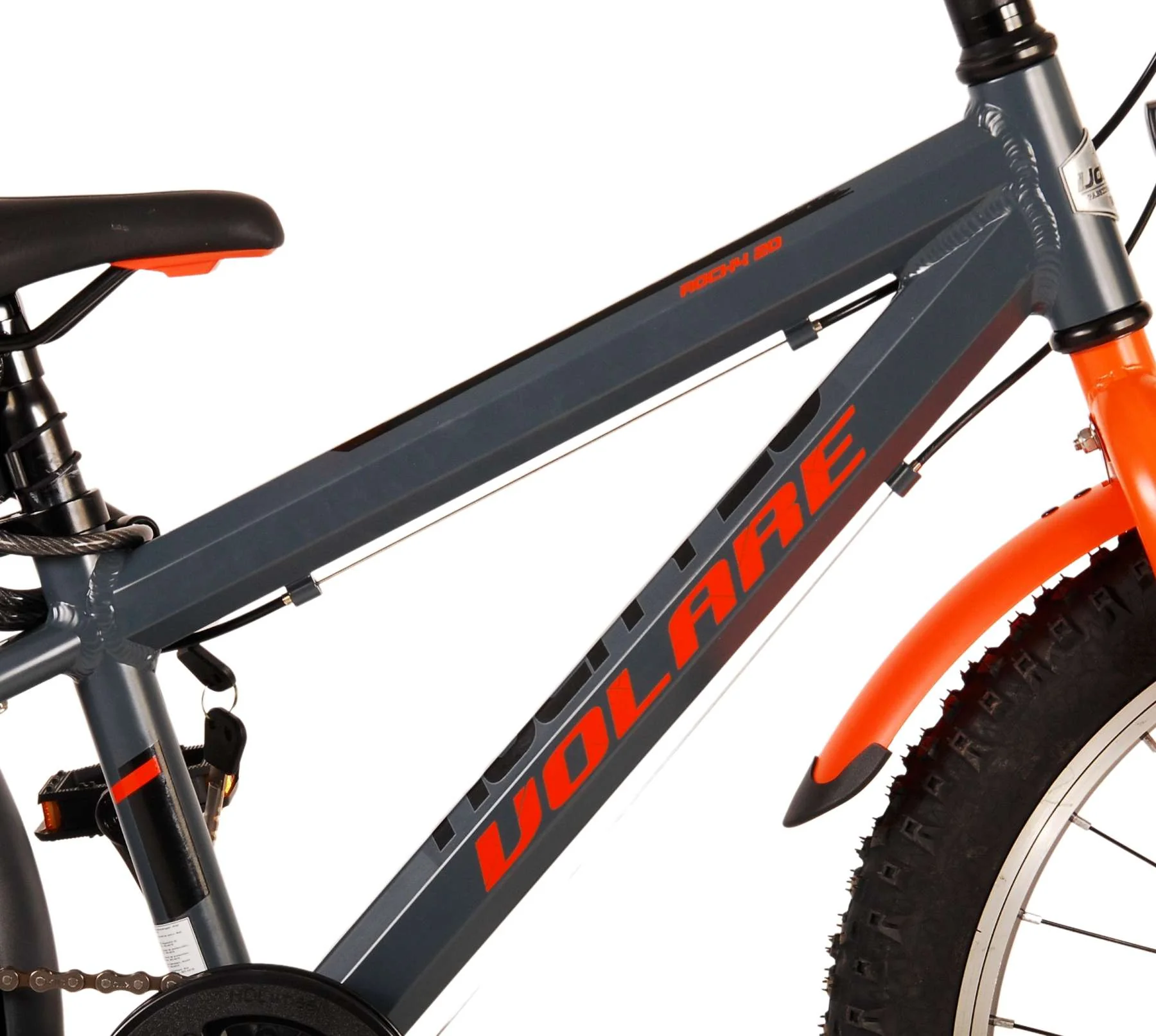 Volare Rocky Kinderfiets - 20 inch - Grijs Oranje - 6 speed - Prime Collection - Image 7
