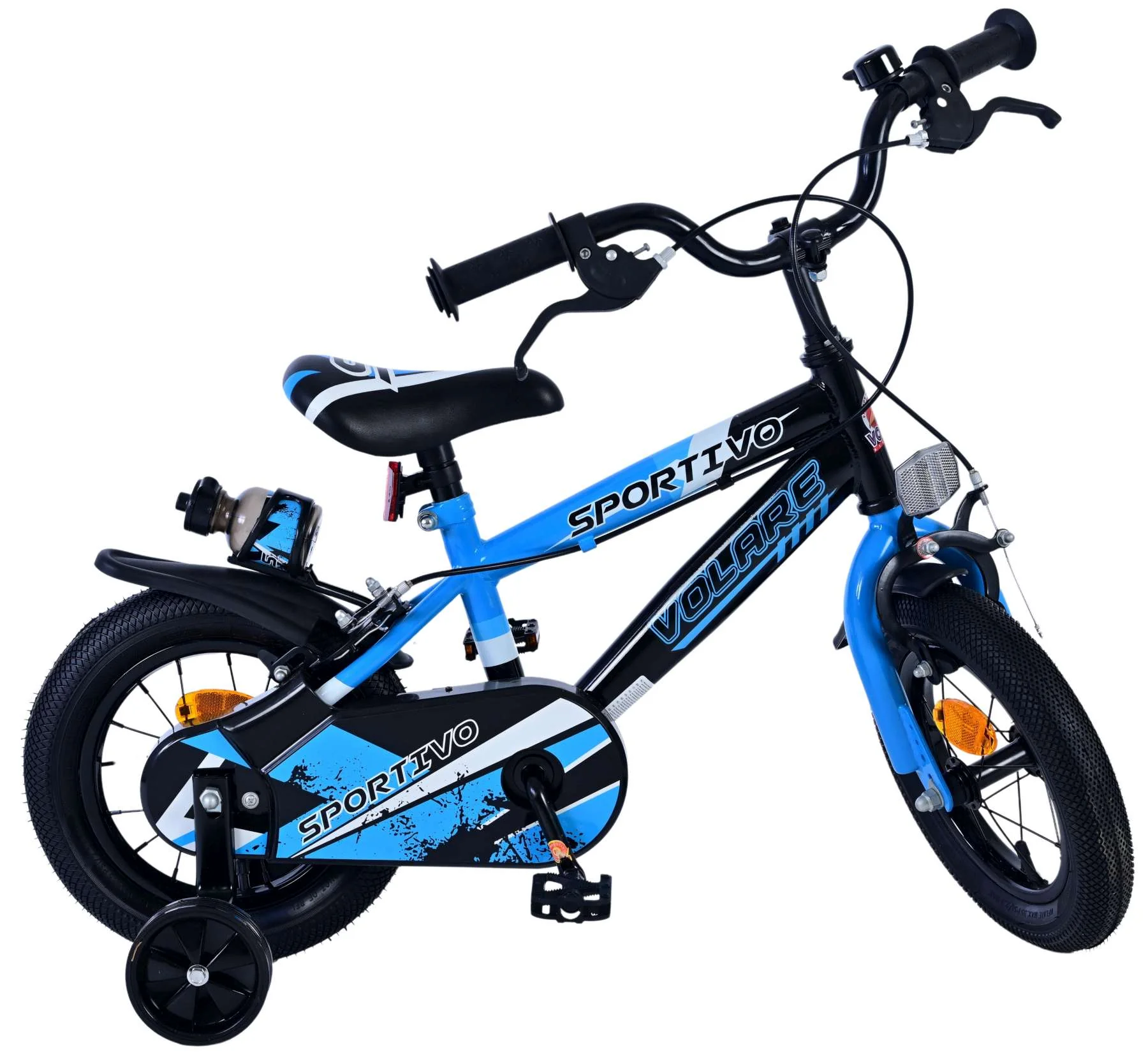 Volare Sportivo Kinderfiets - Jongens - 12 inch - Blauw Zwart - Twee Handremmen - Image 10