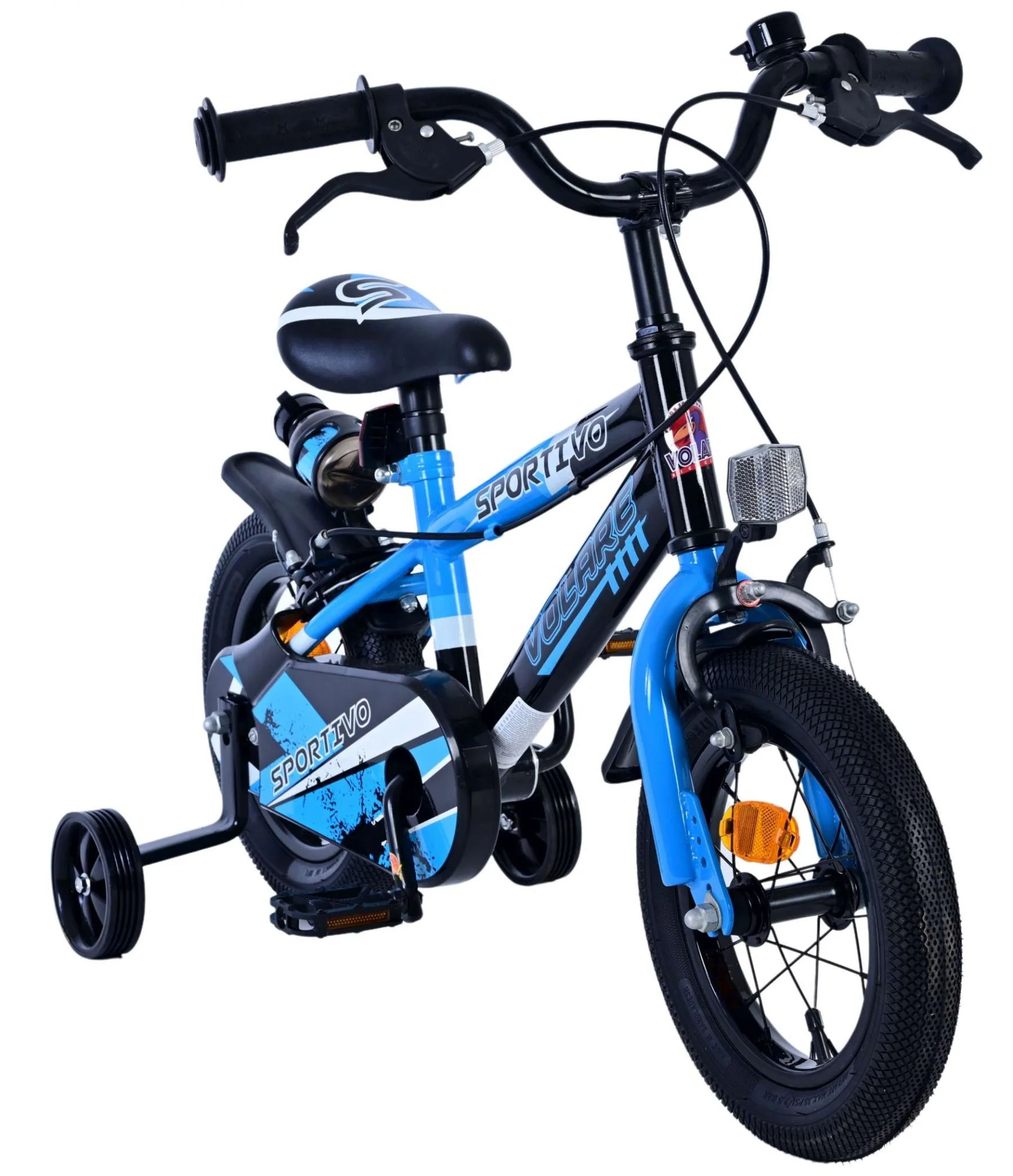 Volare Sportivo Kinderfiets - Jongens - 12 inch - Blauw Zwart - Twee Handremmen - Image 5