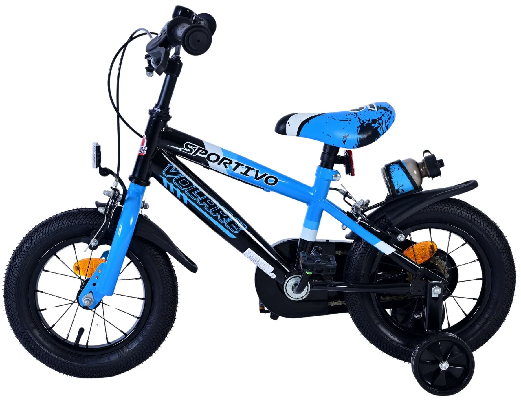 Volare Sportivo Kinderfiets - Jongens - 12 inch - Blauw Zwart - Twee Handremmen - Image 7