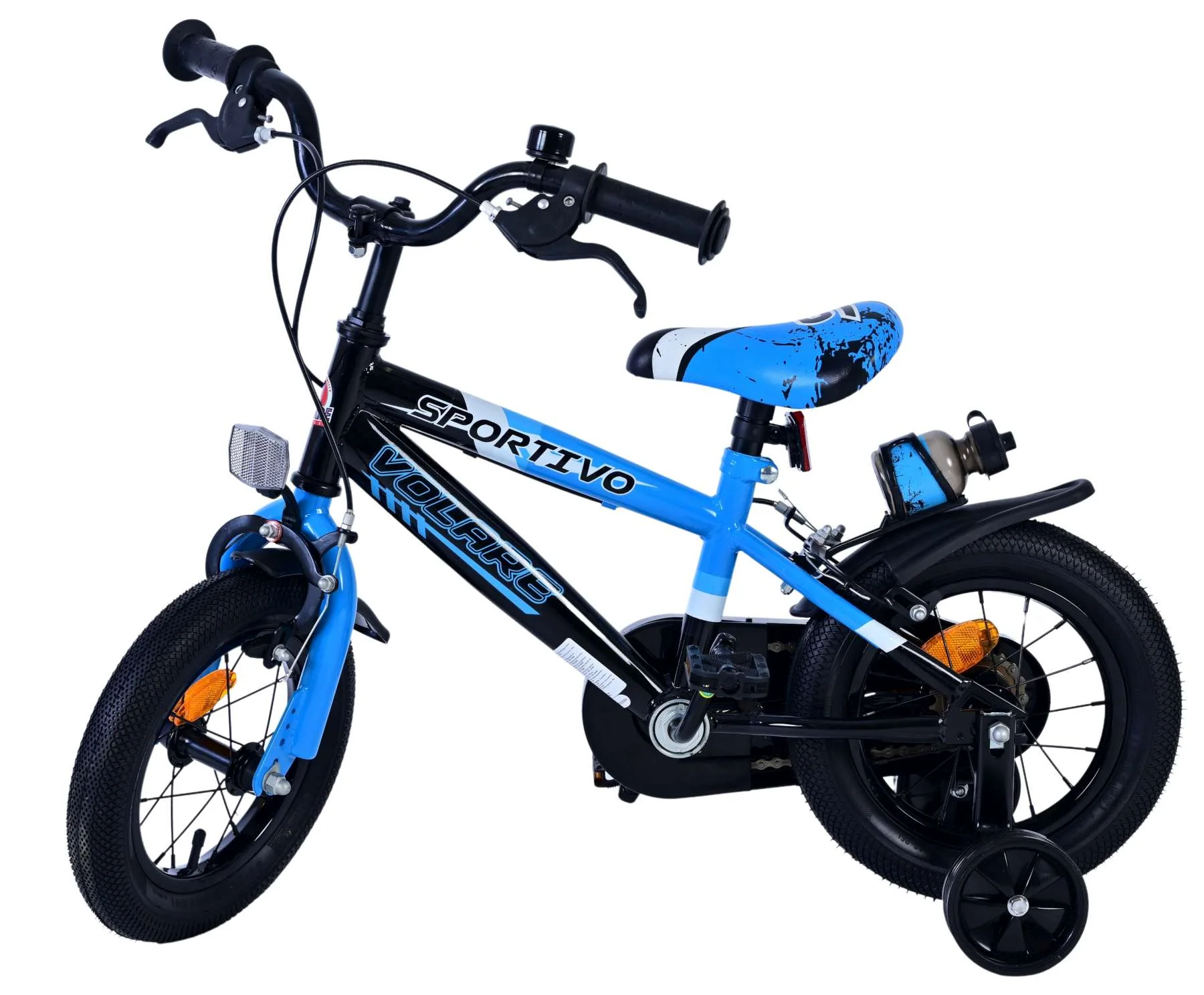Volare Sportivo Kinderfiets - Jongens - 12 inch - Blauw Zwart - Twee Handremmen - Image 8