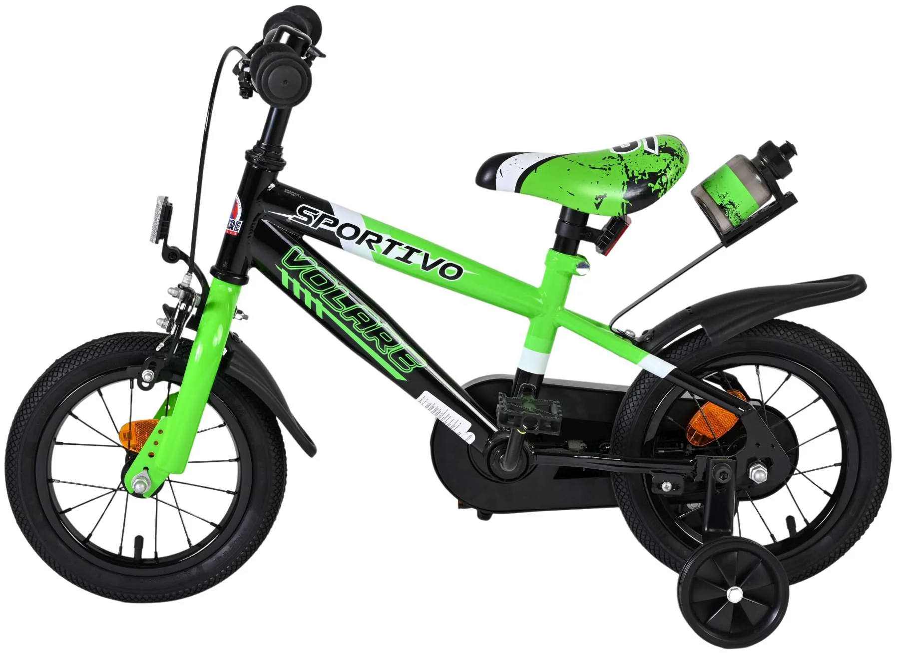 Volare Sportivo Kinderfiets - Jongens - 12 inch - Groen Zwart - Image 8