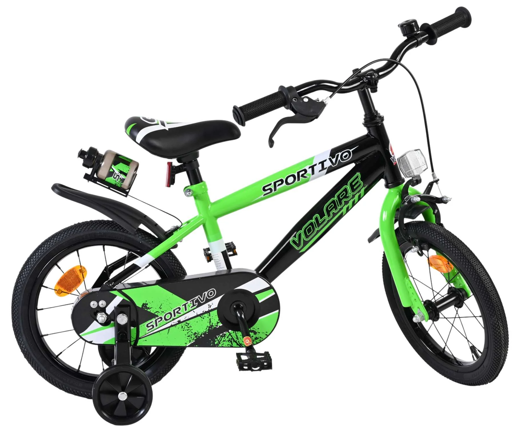 Volare Sportivo Kinderfiets - Jongens - 14 inch - Groen Zwart OUTLET - Image 10