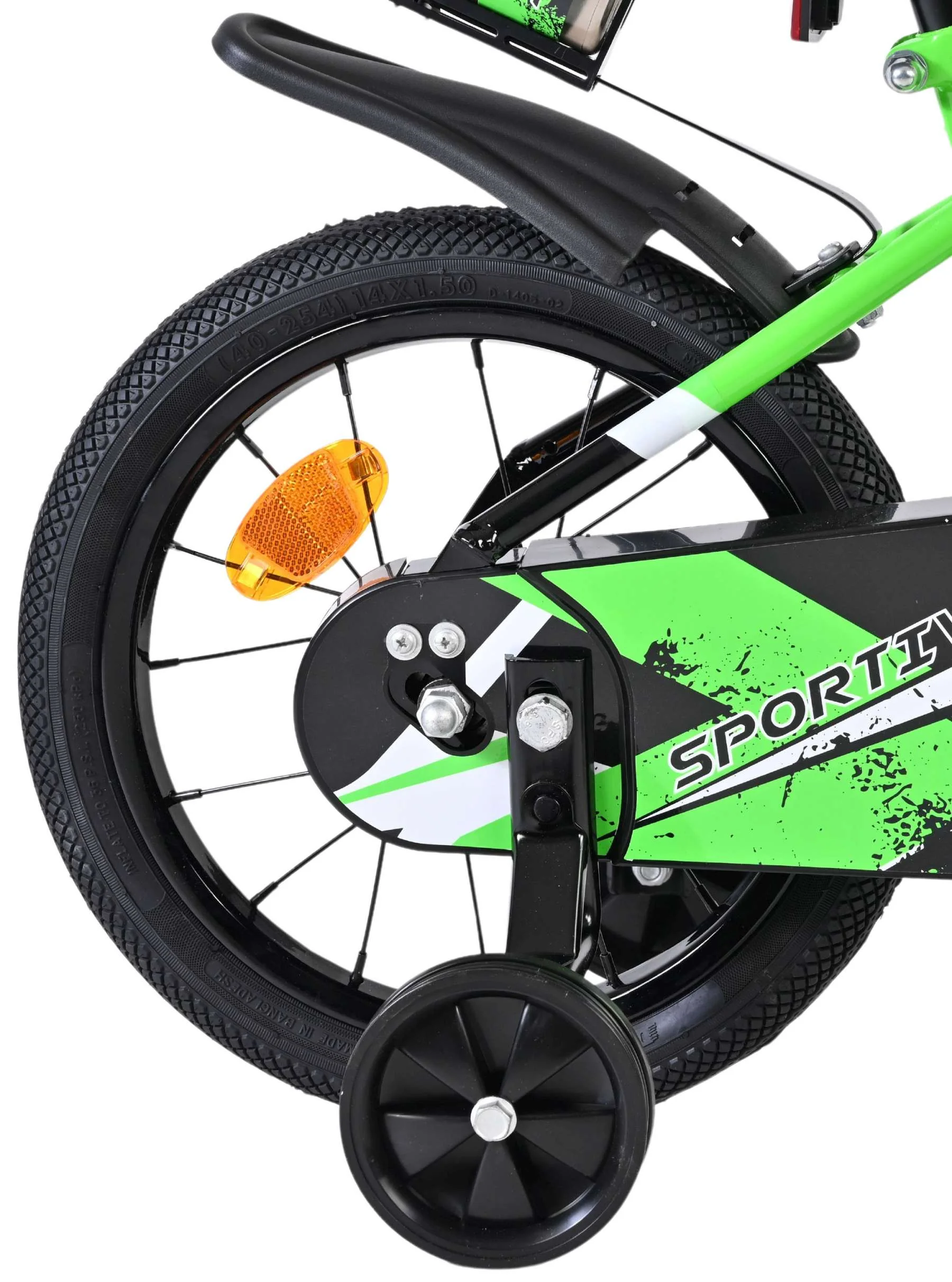 Volare Sportivo Kinderfiets - Jongens - 14 inch - Groen Zwart OUTLET - Image 2