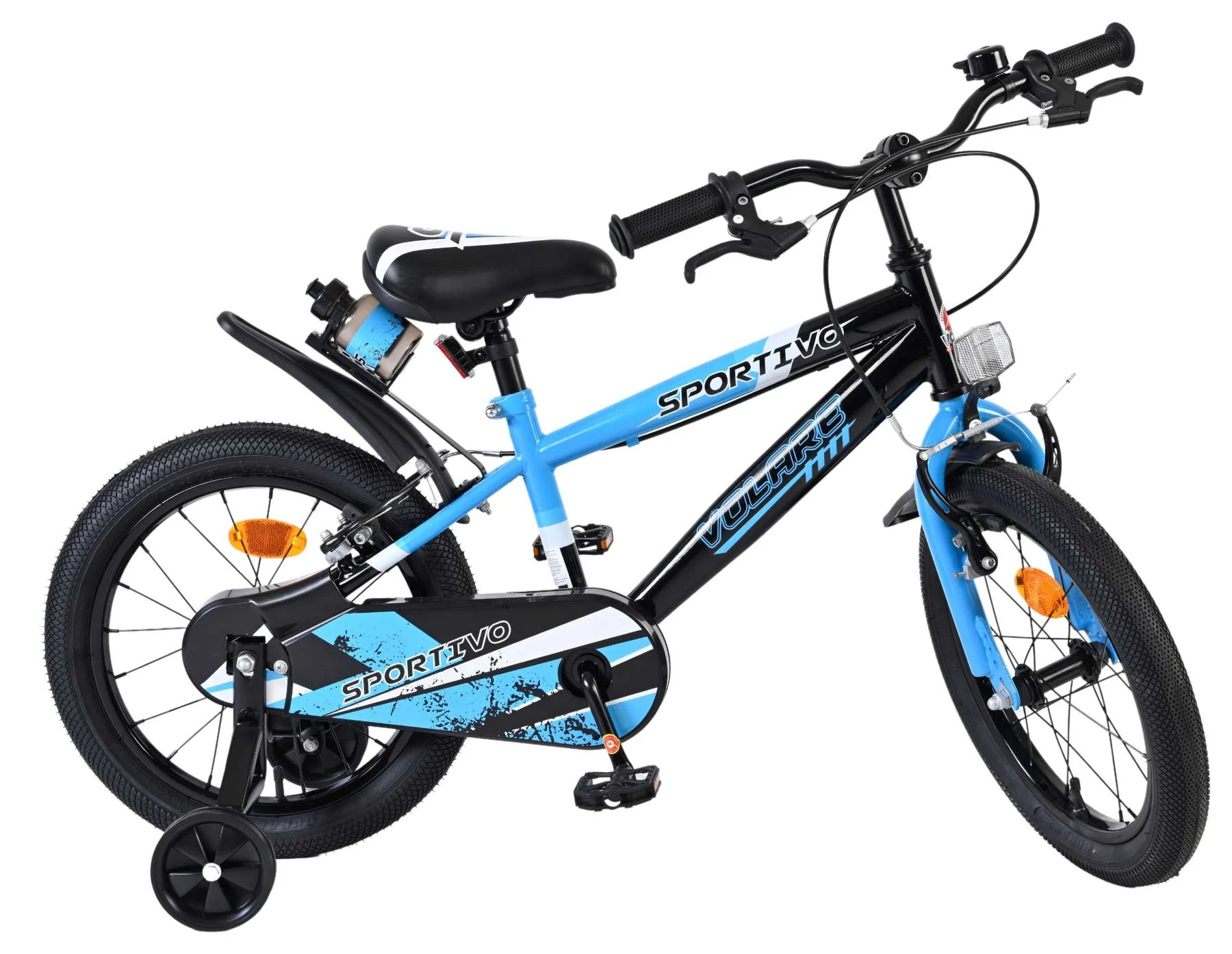Volare Sportivo Kinderfiets - Jongens - 16 inch - Blauw Zwart - Twee Handremmen - Image 8