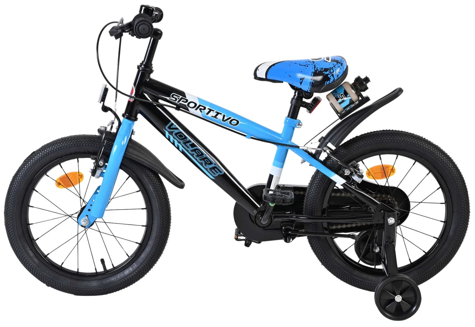 Volare Sportivo Kinderfiets - Jongens - 16 inch - Blauw Zwart - Twee Handremmen - Image 9