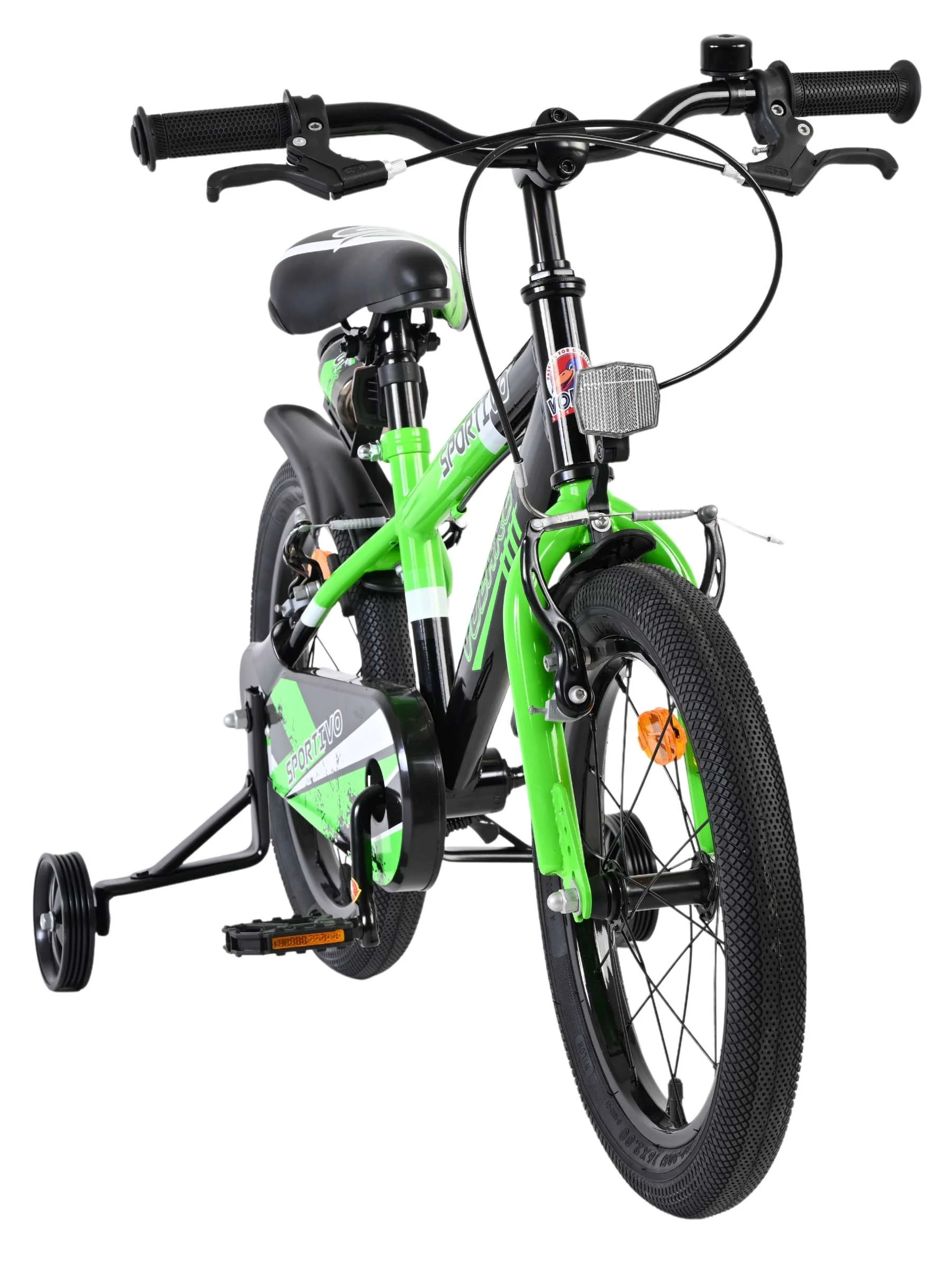 Volare Sportivo Kinderfiets - Jongens - 16 inch - Groen Zwart - Twee Handremmen - Image 5