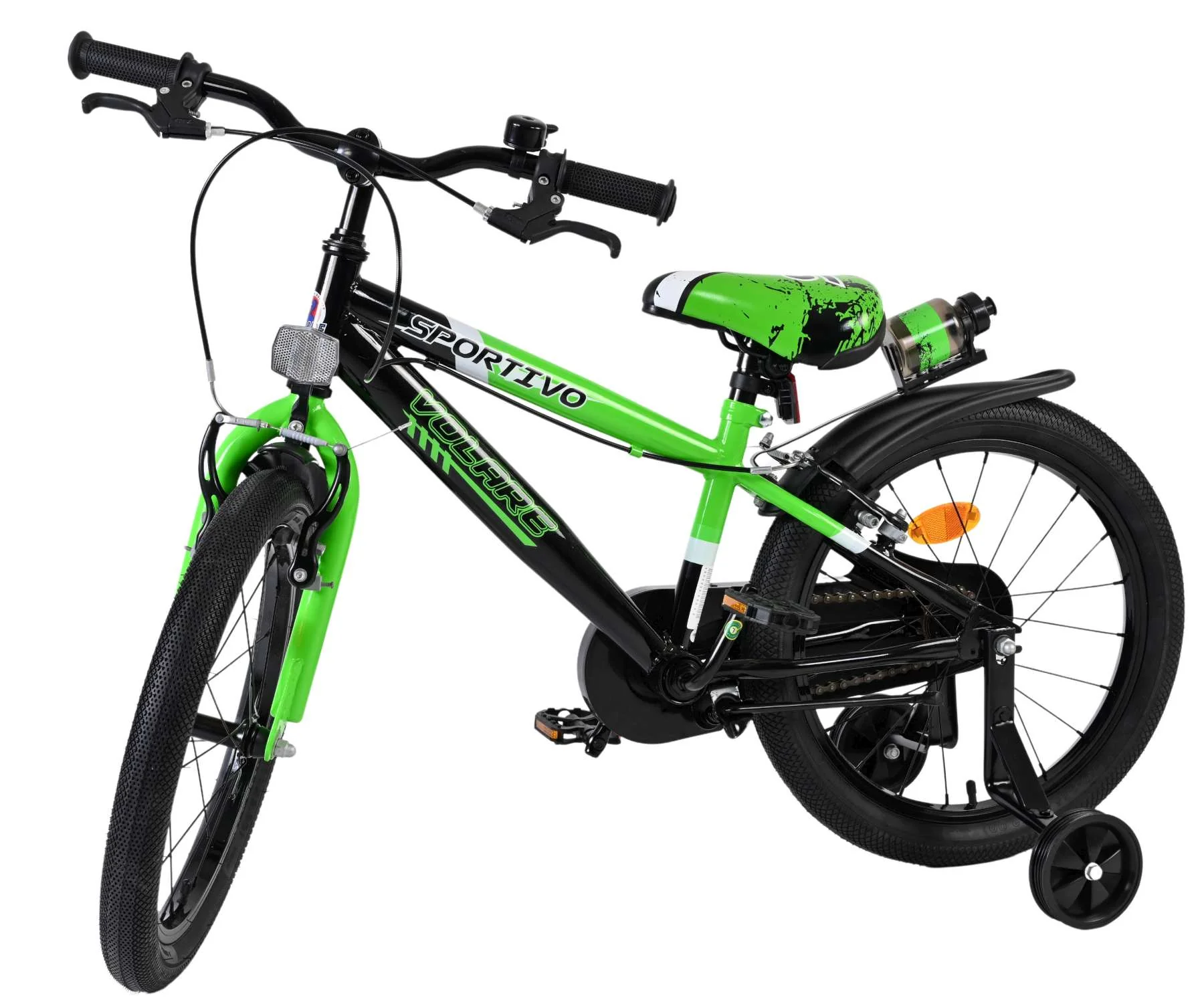 Volare Sportivo Kinderfiets - Jongens - 18 inch - Groen Zwart - Twee Handremmen - Image 8