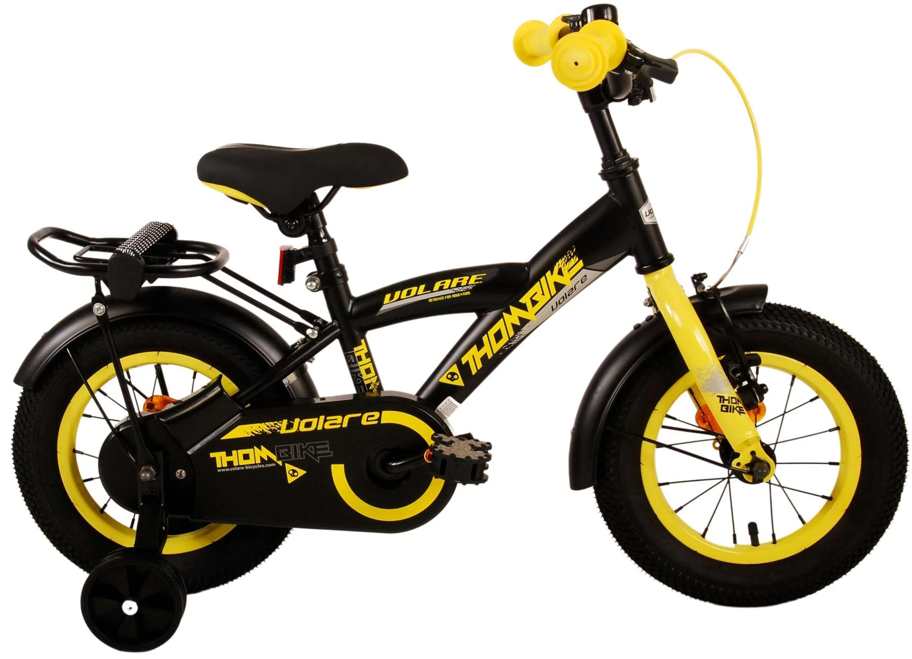 Volare Thombike Kinderfiets - Jongens - 12 inch - Zwart Geel OUTLET