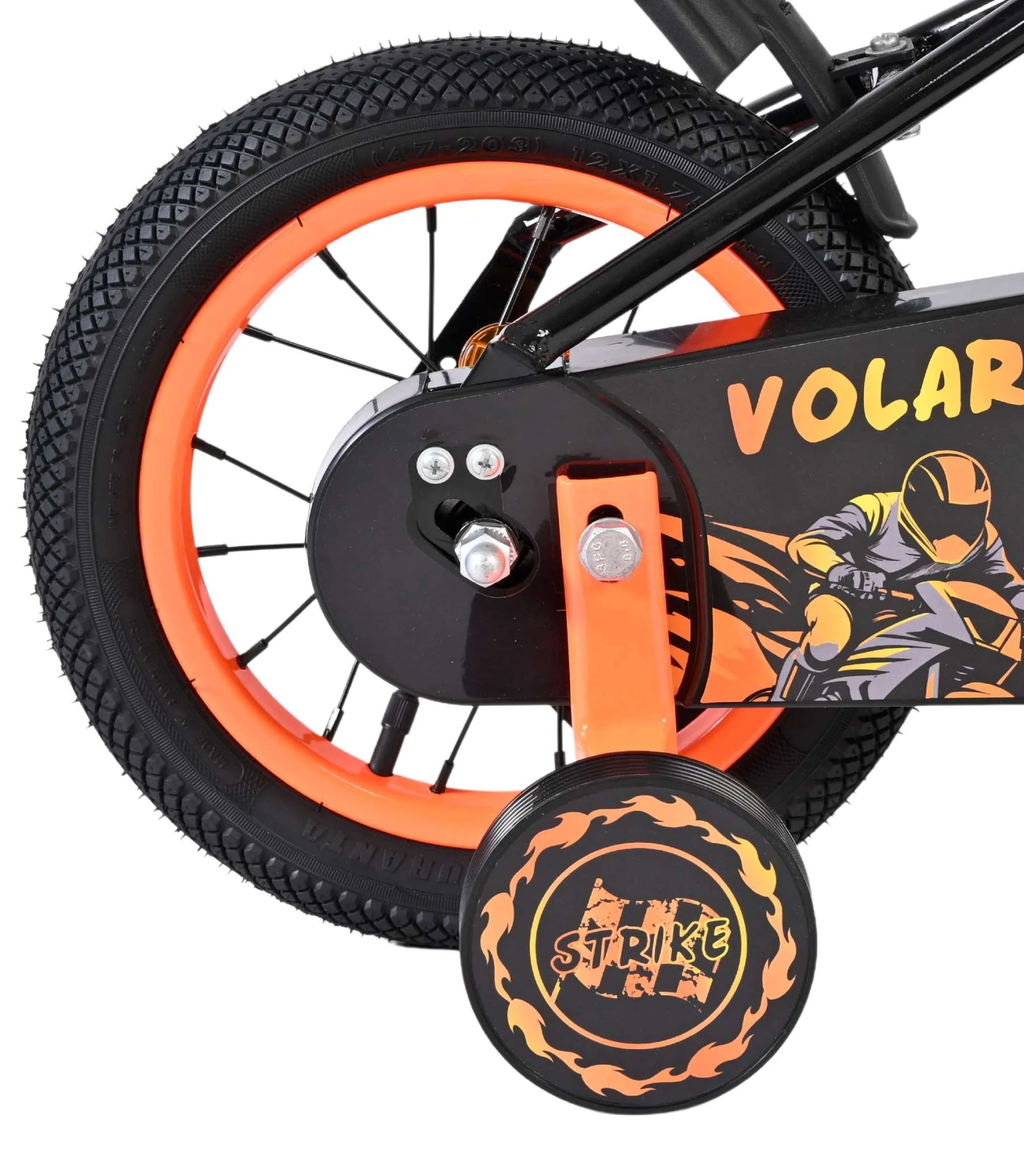 Volare Strike Kinderfiets - Jongens - 12 inch - Zwart Oranje - Image 2