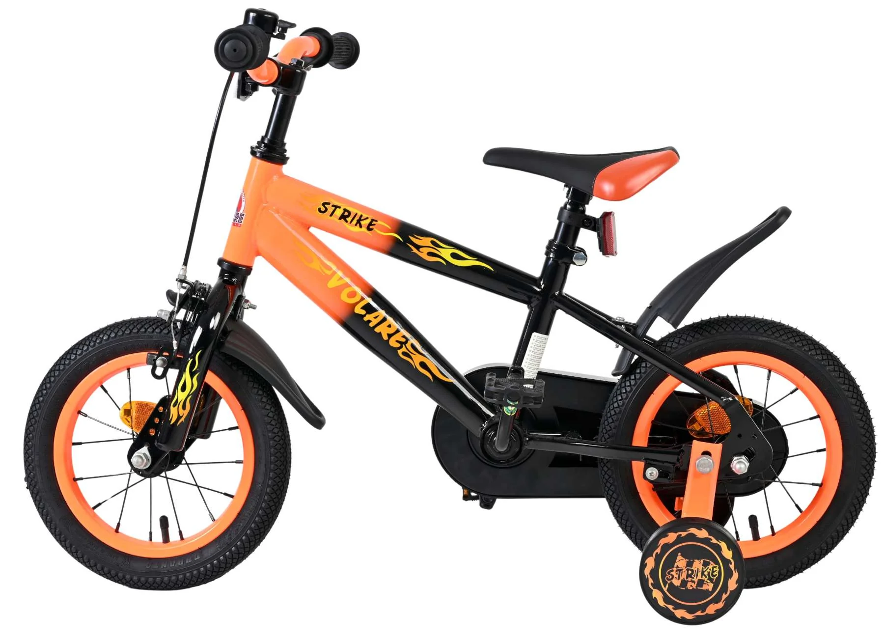 Volare Strike Kinderfiets - Jongens - 12 inch - Zwart Oranje - Image 7