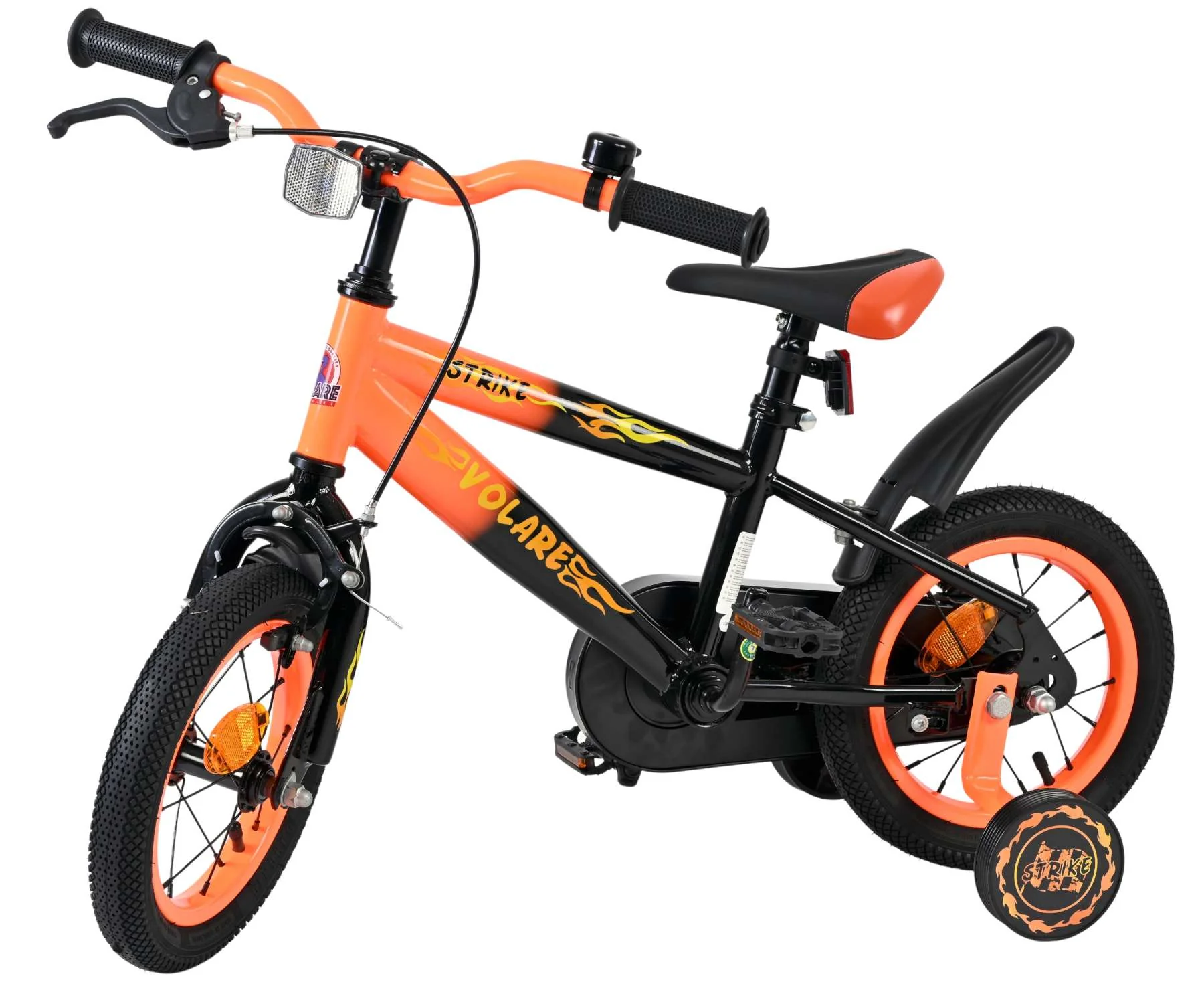 Volare Strike Kinderfiets - Jongens - 12 inch - Zwart Oranje - Image 8