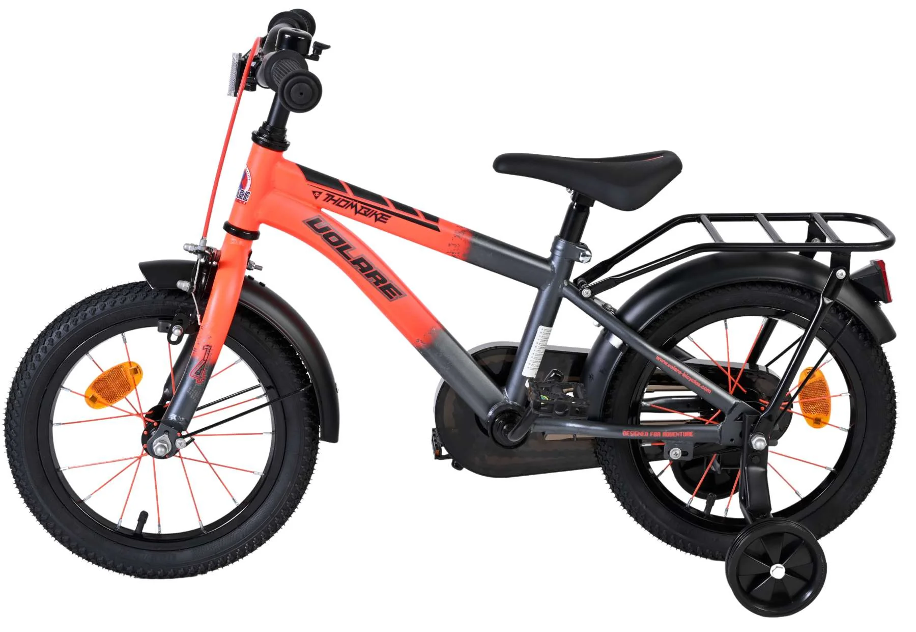 Volare Thombike Kinderfiets - Jongens - 14 inch - Oranje/Grijs - Image 7