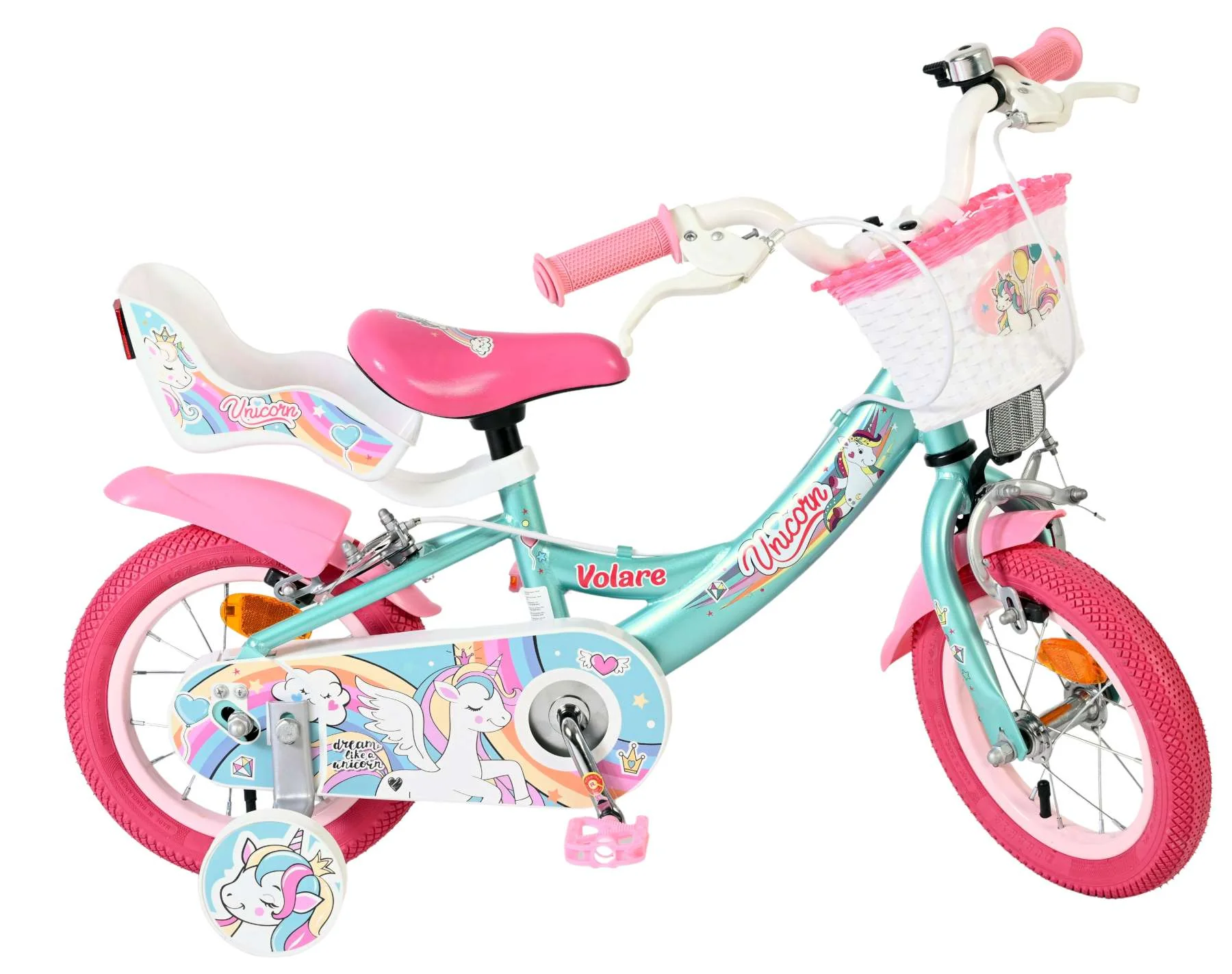 Volare Unicorn Kinderfiets - Meisjes - 12 inch - Groen - Twee handremmen - Image 10