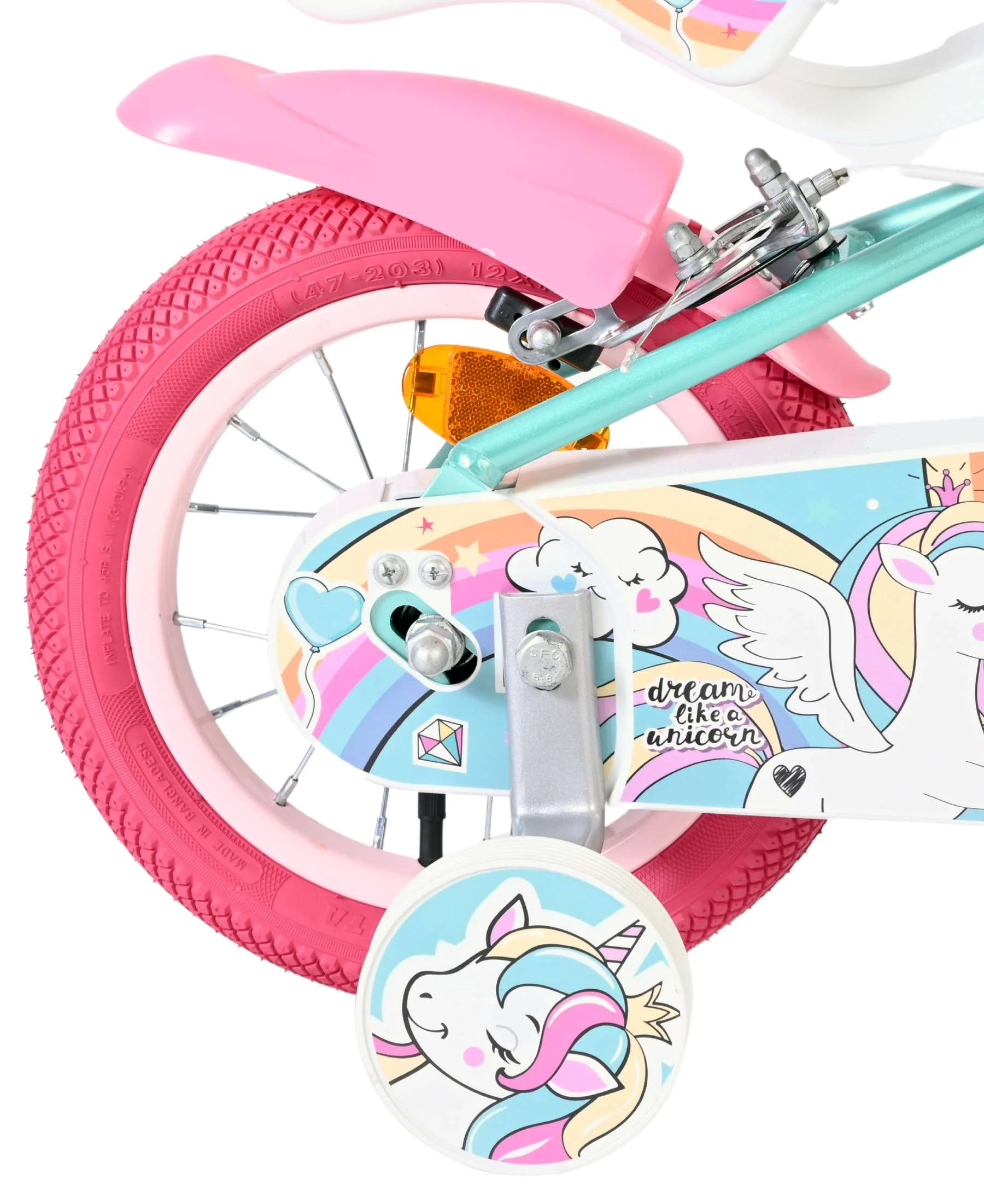 Volare Unicorn Kinderfiets - Meisjes - 12 inch - Groen - Twee handremmen - Image 2