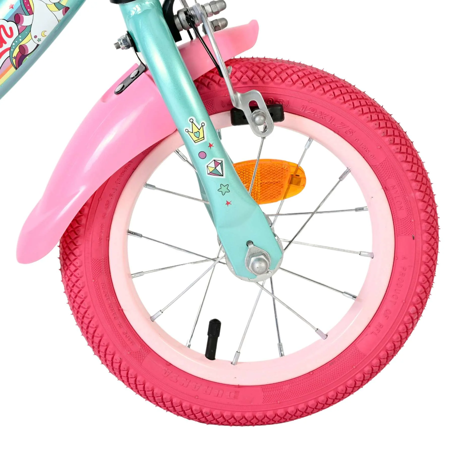 Volare Unicorn Kinderfiets - Meisjes - 12 inch - Groen - Twee handremmen - Image 3